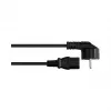 Cabo de alimentação ficha Schuko tipo E+F (CEE 7/7, angular) para C13 (reta), preto, 1,50 mm², 7,5 (P0130-S075)