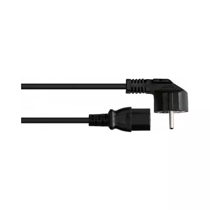Cabo de alimentação ficha Schuko tipo E+F (CEE 7/7, angular) para C13 (reta), preto, 1,50 mm², 7,5 (P0130-S075)