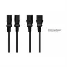 Cabo de alimentação ficha Schuko tipo E+F (CEE 7/7, angular) para C13 (reta), preto, 1,50 mm², 7,5 (P0130-S075)