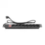 Régua de tomadas Good Connections 19 - 1HE - ficha Schutzkontakt para 8x tomada Schutzkontakt - com interruptor - proteção para crianças - perfil de plástico - preto
