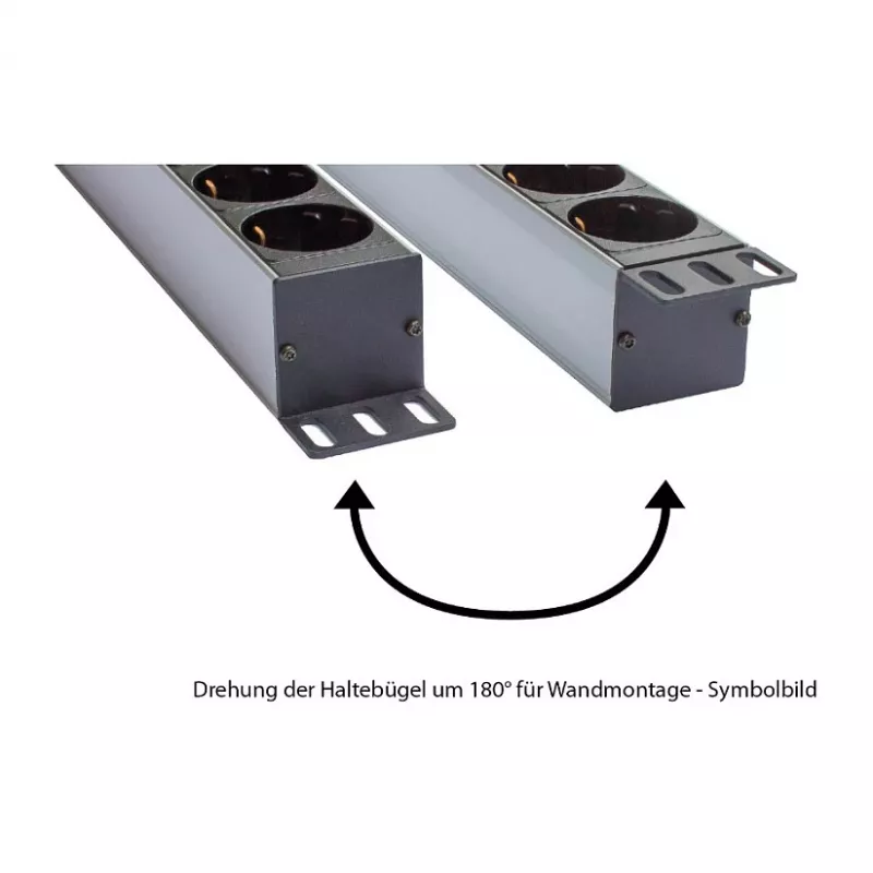 Régua de tomadas Good Connections 19 - 1HE - ficha Schutzkontakt para 9x tomada Schutzkontakt - proteção para crianças - perfil de plástico - preto