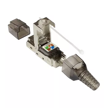 Good Connections GC-N0147 - RJ-45 - preto - prateado - transparente - ficha - reta - Cat6a - S/UTP (STP)