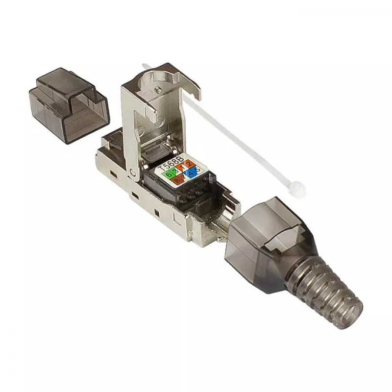 Good Connections GC-N0147 - RJ-45 - preto - prateado - transparente - ficha - reta - Cat6a - S/UTP (STP)