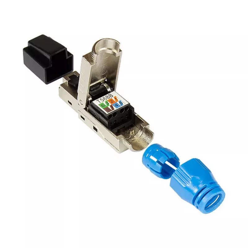 Ficha RJ45 Good Connections Cat. 8.1 sem ferramentas para montagem no local STP blindada metal - Cabo - Rede