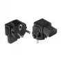 Adaptador de rede ficha Schuko tipo E+F (CEE 7/7) para conector fêmea de aparelho IEC C13, angular, preto (PA-0133S)