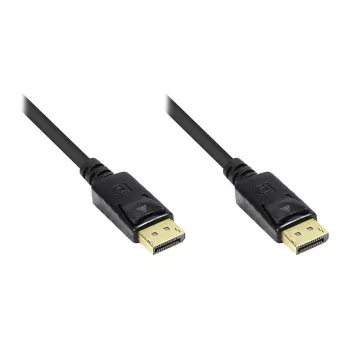Good Connections Cabo de ligação DisplayPort 1.2 - ficha com proteção de bloqueio - banhado a ouro - preto - 0,5 m