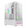Caixa de PC Cougar COUGAR Airface RGB Midi Tower branco — 230×386×491 mm, suporta 3×120/140 mm à frente, 1×120 mm atrás, unidades de 2,5/3,5 polegadas