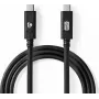 Cabo USB Nedis | USB 3.2 Gen 2 | ficha USB-C™ | ficha USB-C™ - 100 W | 4K@60Hz | 10 Gbit/s | niquelado | 1,00 m | redondo | PVC | preto | caixa
