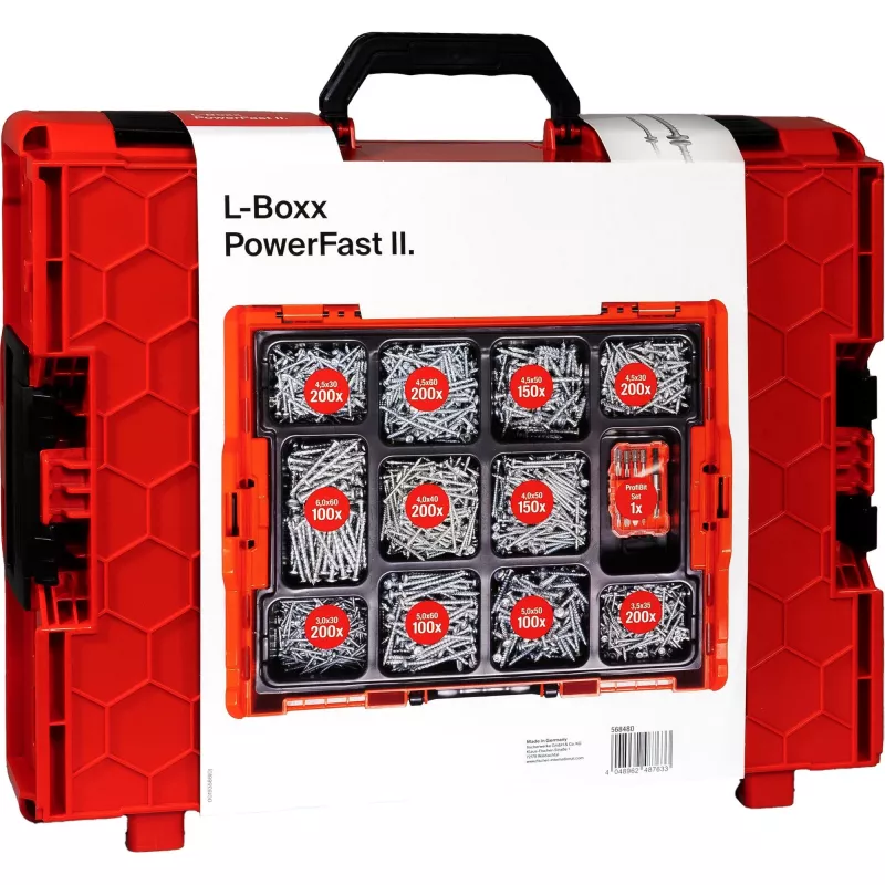 Fischer PowerFast II L-BOXX Conjunto de parafusos PanHead (568480)
