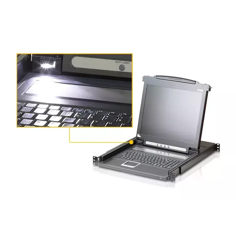 ATEN CL1000M Comutador KVM Montagem em rack, Preto