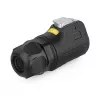 Alcasa S1 IC01-24R01 - RJ45 - preto - ficha/conector fêmea - reto - metal - gel de sílica - zinco - IP65 - IP67 (IC01-24R01)
