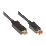 Cabo de ligação DisplayPort 1.4 para HDMI 2.0, 4K @60Hz, contactos dourados, OFC, preto, 1 m, Good Connections® (DP14-HDMI1)