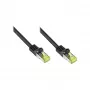 Cabo de rede RJ45 com cabo Cat.7 e proteção do gatilho (RNS®), S/FTP, PiMF, sem halogéneos, 600MHz, OFC, preto, 60m, Good Connections® (8070R-600S)