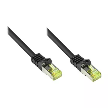 Cabo de rede RJ45 com cabo Cat.7 e proteção do gatilho (RNS®), S/FTP, PiMF, sem halogéneos, 600MHz, OFC, preto, 90m, Good Connections® (8070R-900S)