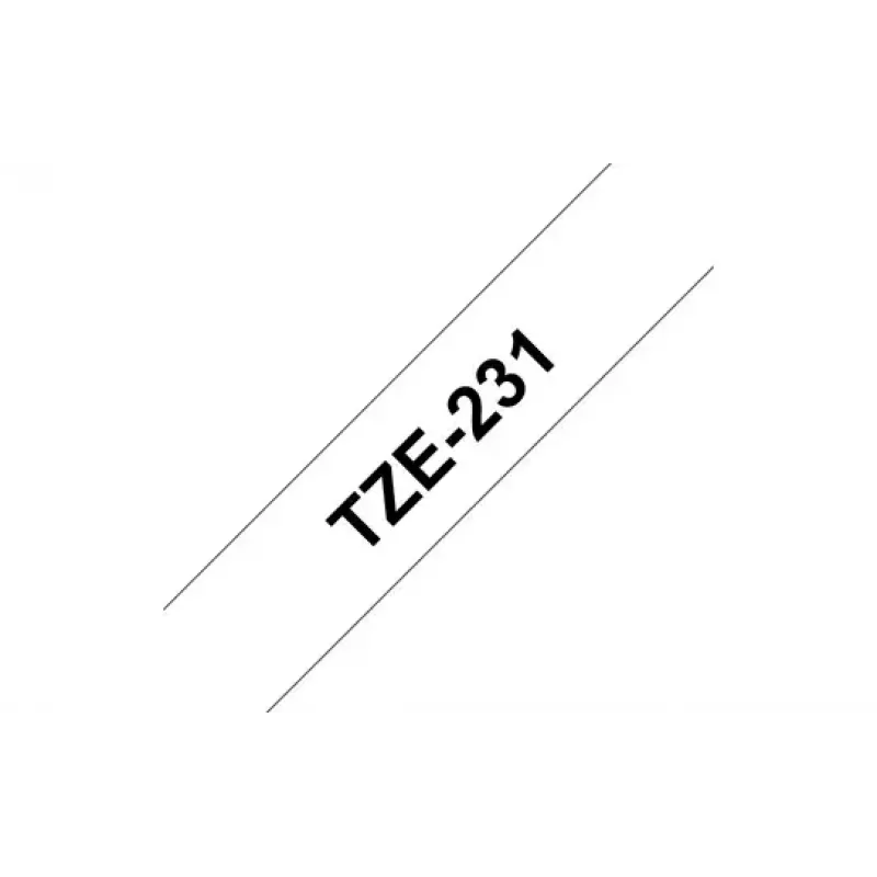 Fita de etiquetar Brother TZE-231 preto sobre branco