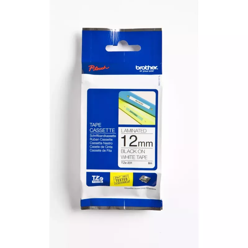 Fita de etiquetar Brother TZE-231 preto sobre branco