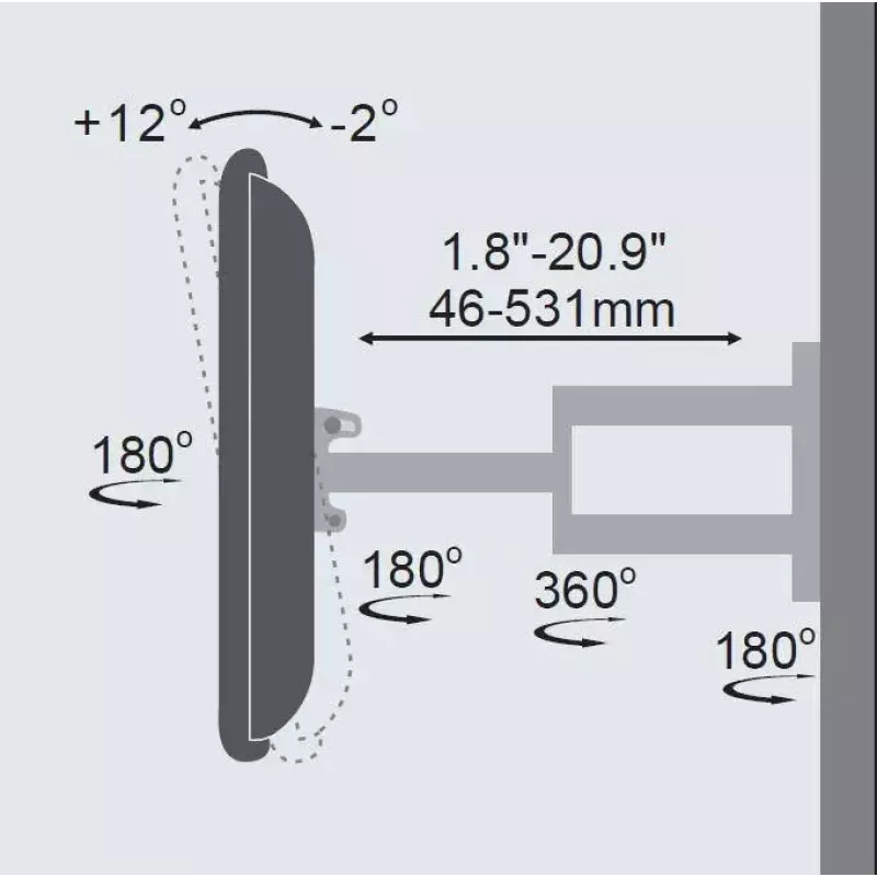 Suporte de TV Vivolink VLMW2355A 55 polegadas preto