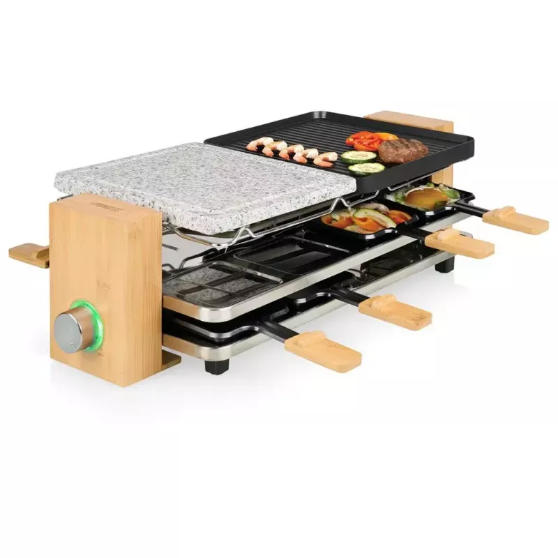 Grelhador de raclette Princess 01.162955.01.001 8 pessoas alumínio preto cinzento madeira