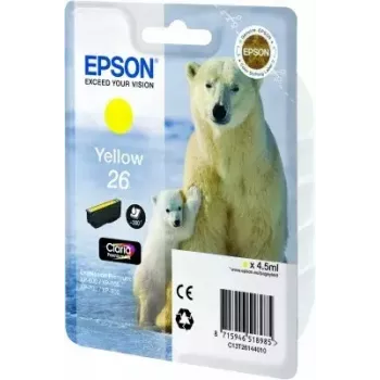 Tinteiro Epson C13T26144010 embalagem individual amarelo 26 Claria Premium, à base de pigmento, 1 unid.