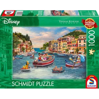Thomas Kinkade Studios: Disney - Mickey e Minnie em Itália, puzzle 1000 peças