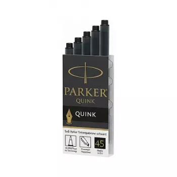 Recargas de tinta Parker Quink pretas, caixa de 5