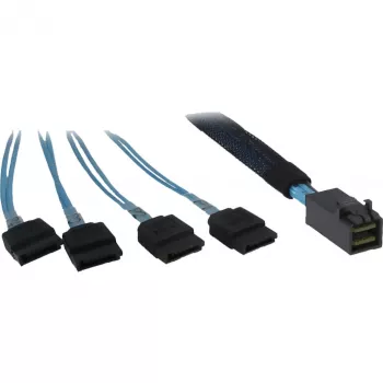 Cabo INTER-TECH SFF-8643 para 4x SATA/SAS 0,7 m 12 Gbit/s azul
