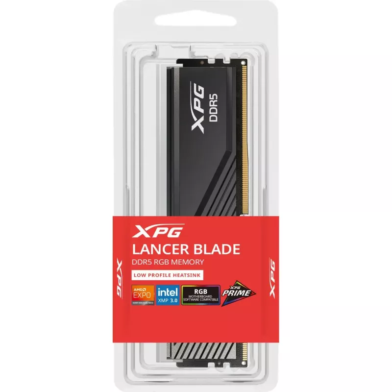 Desktop DDR5 24 GB ADATA XPG Lancer Blade RGB DIMM 6000 MT/s, CL36, preto, INTEL XMP