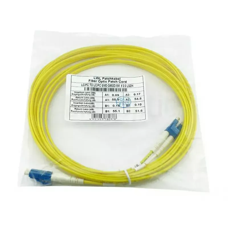 BlueOptics CAB-SMF-LC-LC-5-BO cabo patch de fibra monomodo LC-UPC/LC-UPC, 5 m, bege