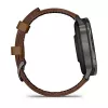 Smartwatch GARMIN Venu 4 45 mm (1,4 polegadas) AMOLED 454×454 px, Wi‑Fi, GPS, 8 GB, caixa preta, bracelete de pele castanho