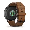 Smartwatch GARMIN Venu 4 45 mm (1,4 polegadas) AMOLED 454×454 px, Wi‑Fi, GPS, 8 GB, caixa preta, bracelete de pele castanho