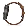 Smartwatch GARMIN Venu 4 45 mm (1,4 polegadas) AMOLED 454×454 px, Wi‑Fi, GPS, 8 GB, caixa preta, bracelete de pele castanho
