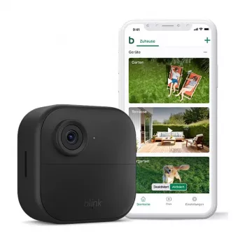 AMAZON (RING) Blink Outdoor 4 - Câmara de vigilância de rede - Exterior, interior - resistente às intempéries - cor (dia/noite) - 1080p - áudio - sem fios - Wi-Fi (B0B1N5RL1Q)