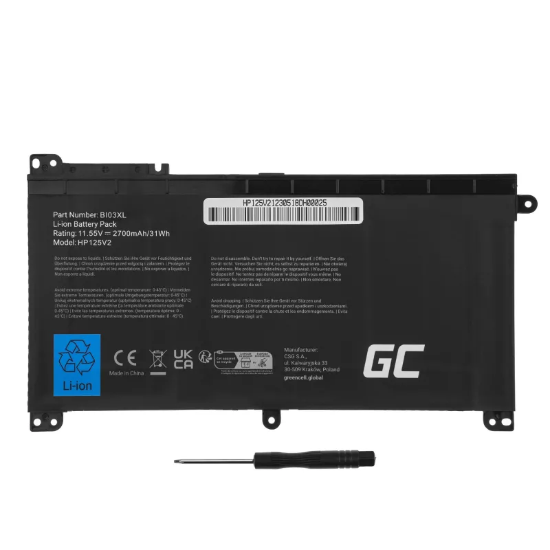 Bateria Green Cell HP125V2 para HP Pavilion x360 Stream 14-AX