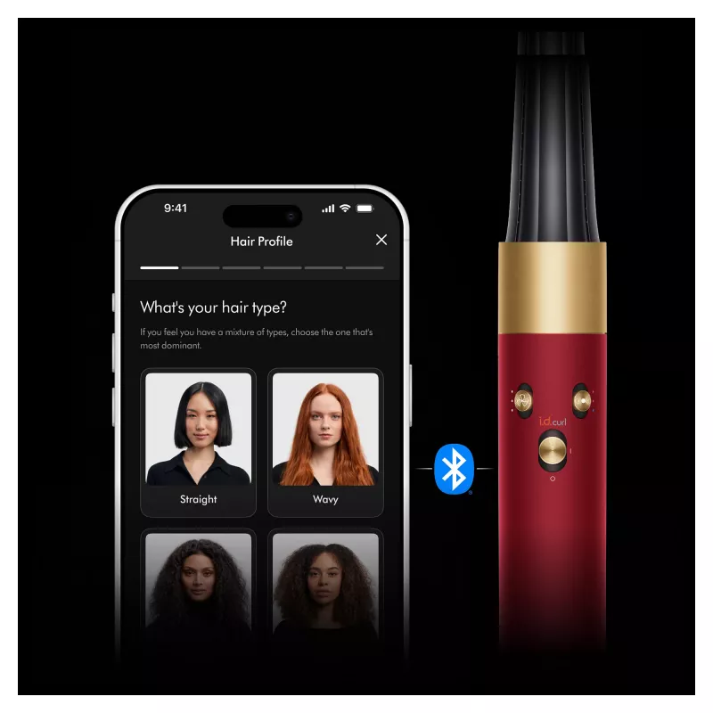 Airwrap i.d. Straight + Wavy Limited Edition, Multistyler vermelho/dourado, Bluetooth