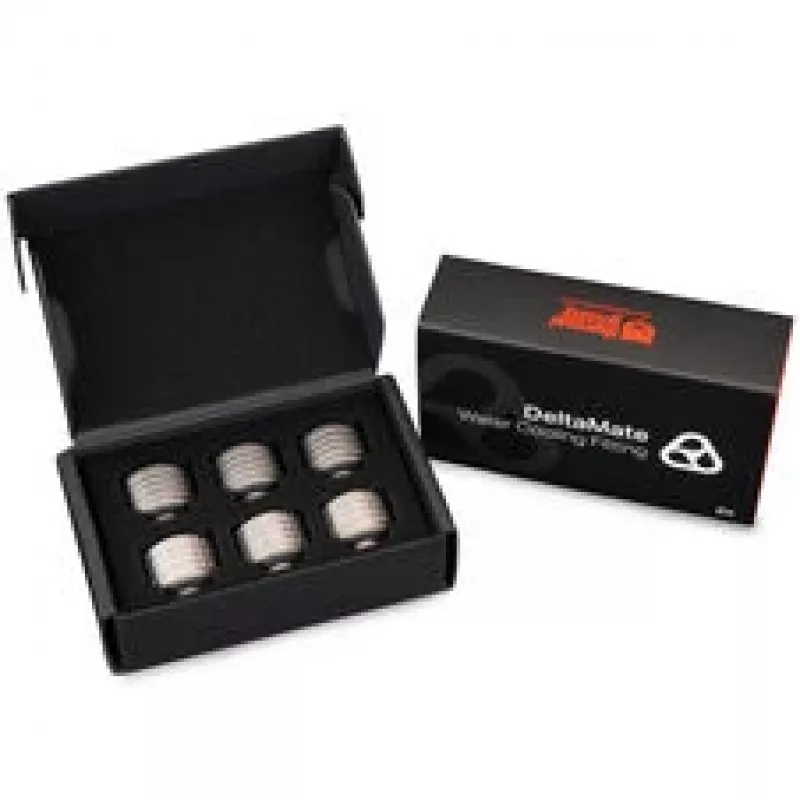 Thermal Grizzly DeltaMate Compression Fitting ST16, latão G1/4, níquel, pack de 6 (TG-DM-FIT-6201)