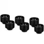 Thermal Grizzly DeltaMate Compression Fitting ST16, latão G1/4, preto, pack de 6 (TG-DM-FIT-6001)