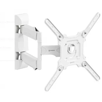 Suporte de TV de parede ONKRON M4-W para 32 polegadas–65 polegadas (81–165 cm), inclinável e orientável, VESA até 400×400, carga máx. 35 kg, branco