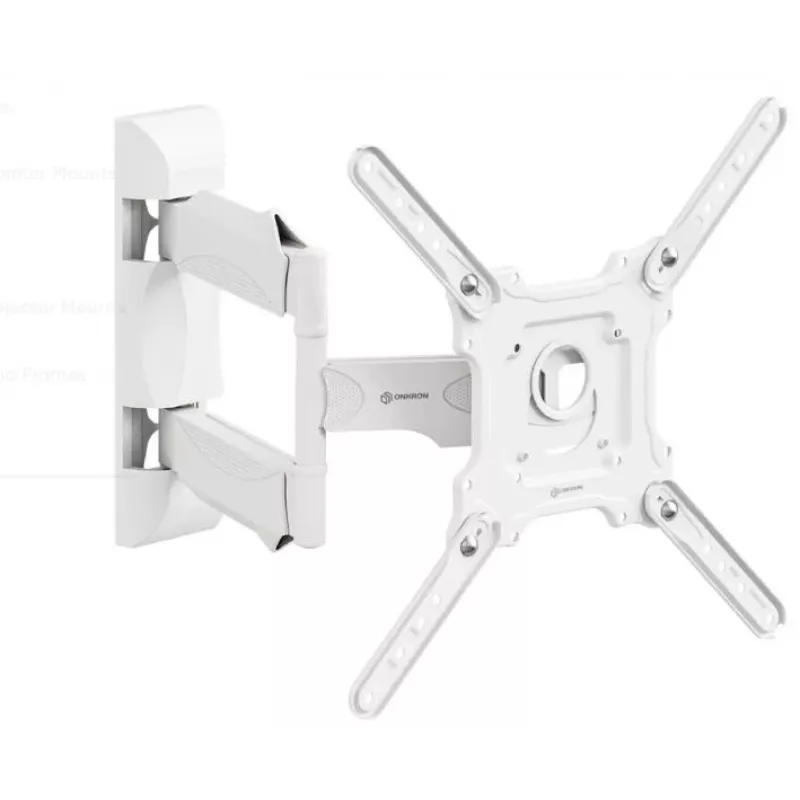 Suporte de TV de parede ONKRON M4-W para 32 polegadas–65 polegadas (81–165 cm), inclinável e orientável, VESA até 400×400, carga máx. 35 kg, branco
