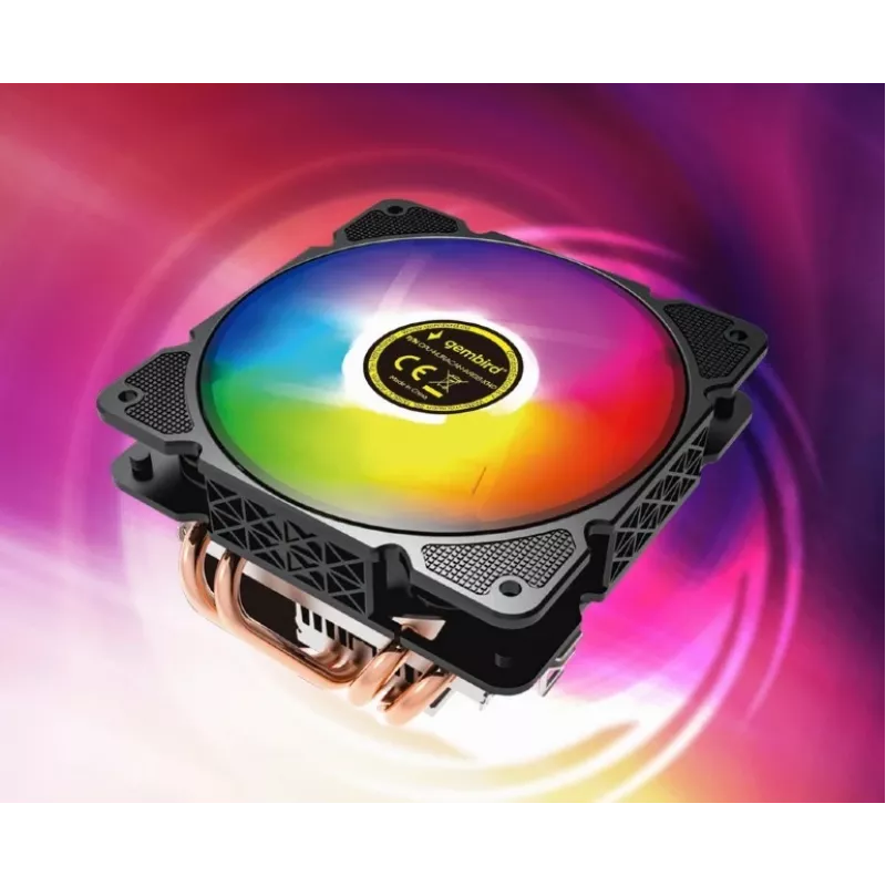 Arrefecedor de CPU Gembird CPU-HURACAN-ARGB-X140 12 cm preto branco 800-1600 rpm