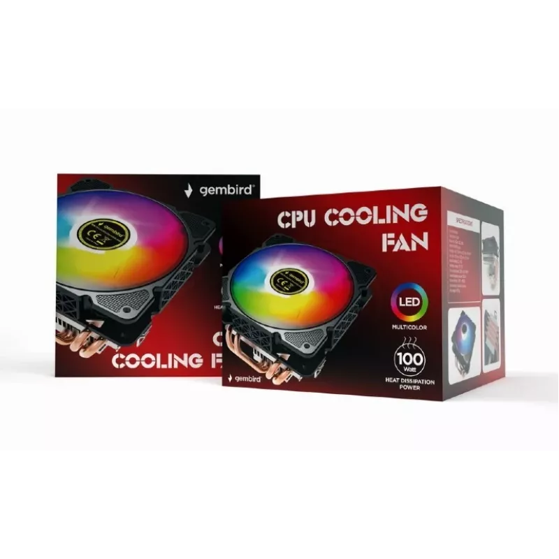 Arrefecedor de CPU Gembird CPU-HURACAN-ARGB-X140 12 cm preto branco 800-1600 rpm