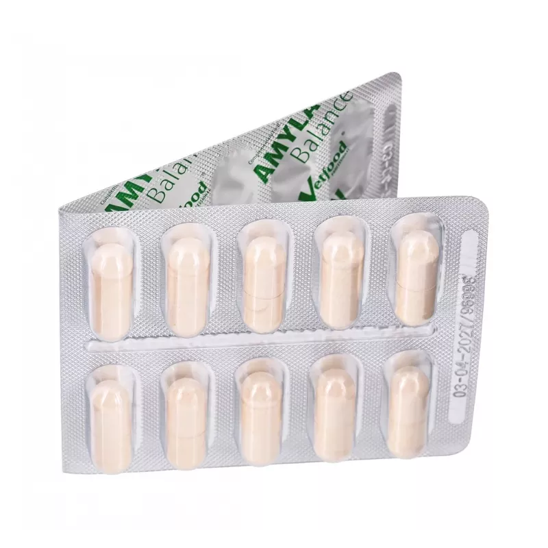 Vetfood Amylactiv Balance auxiliar digestivo para cães e gatos 60 cápsulas