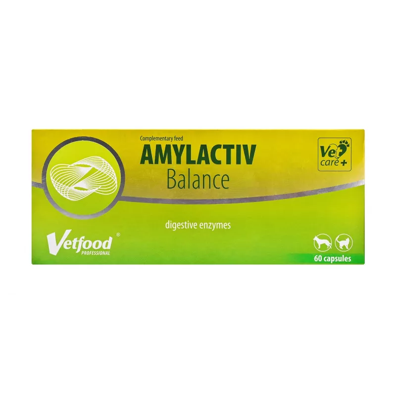Vetfood Amylactiv Balance auxiliar digestivo para cães e gatos 60 cápsulas