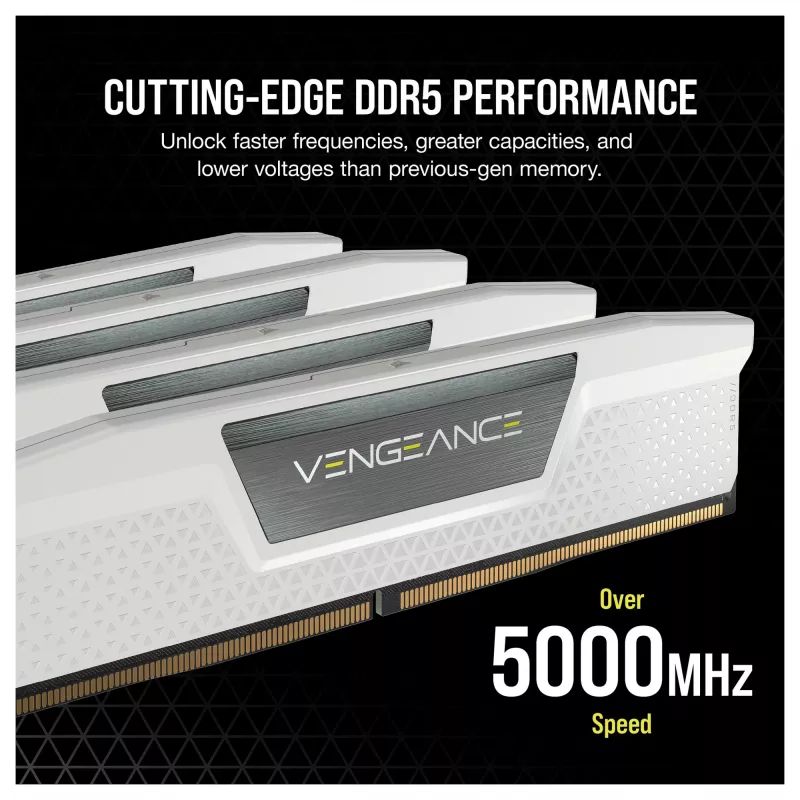 Corsair Vengeance 32GB (2x16GB) DDR5 6400MHz CL36 Kit de memória RAM para desktop – branco