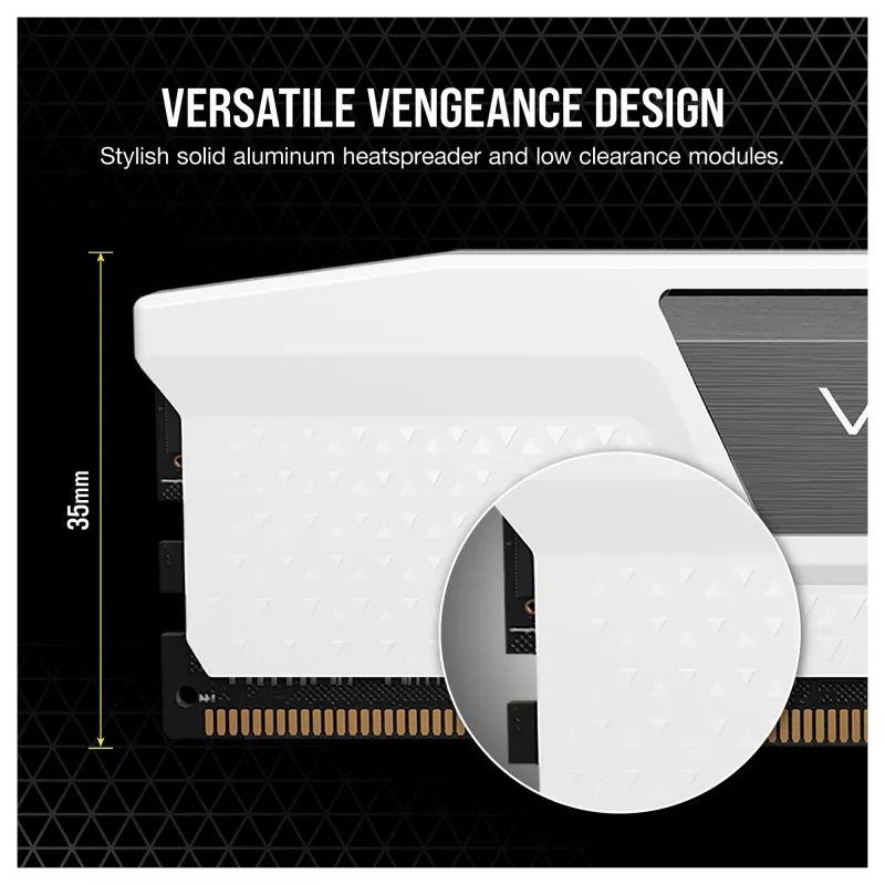 Corsair Vengeance 32GB (2x16GB) DDR5 6400MHz CL36 Kit de memória RAM para desktop – branco