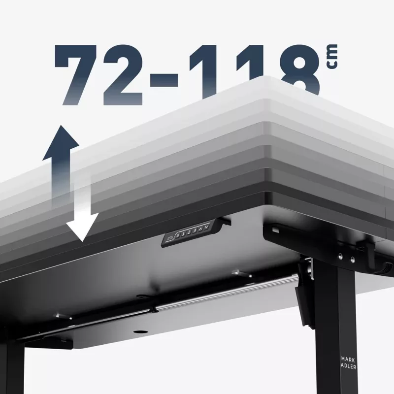 Secretária mark adler Leader 7.3 preto – estação de trabalho ergonómica de altura ajustável