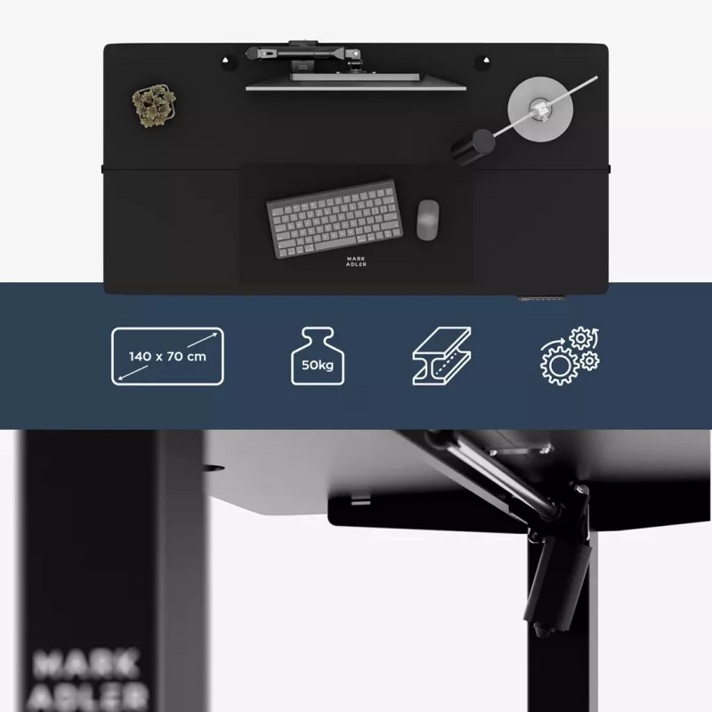 Secretária mark adler Leader 7.3 preto – estação de trabalho ergonómica de altura ajustável