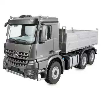 Camião basculante telecomandado Amewi Mercedes Arocs 6x6 1:14 RTR antracite, escala 1:14, tração 6x6