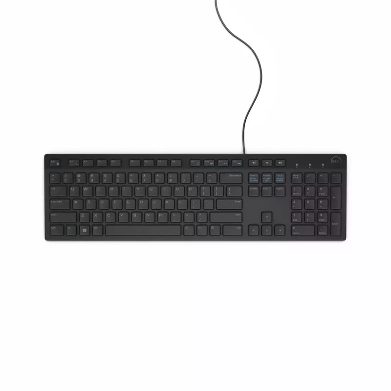 Teclado DELL KB216 universal USB QWERTY inglês do Reino Unido preto tamanho normal com fio