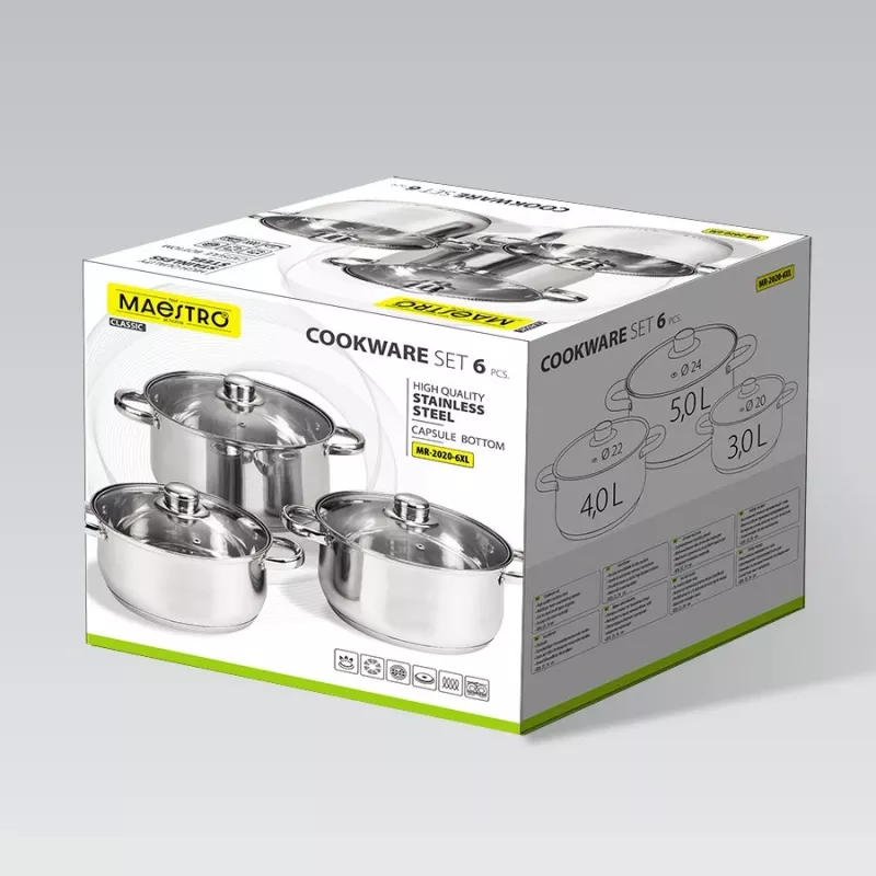 Conjunto de panelas Maestro MR-2020-6XL — conjunto de 6 peças