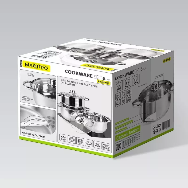 Conjunto de panelas Maestro MR-2020-6XL — conjunto de 6 peças